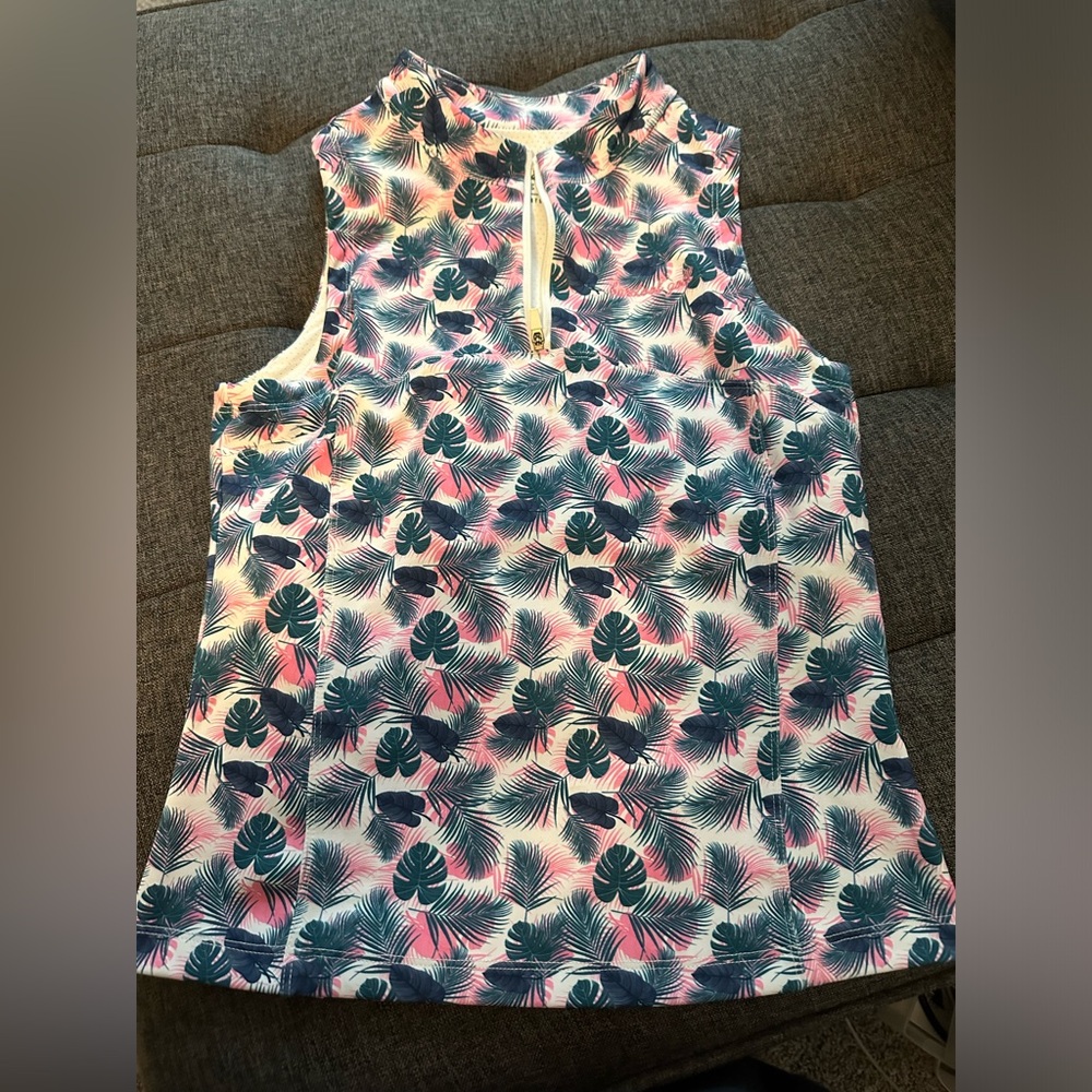 Tropical Print Sleeveless Tank Top